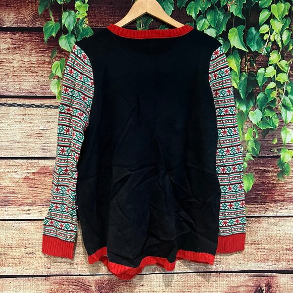 Joyland Ugly Christmas Sweater Party Large Sloth Slo HoHo Santa Bells Crewneck - Picture 4 of 5